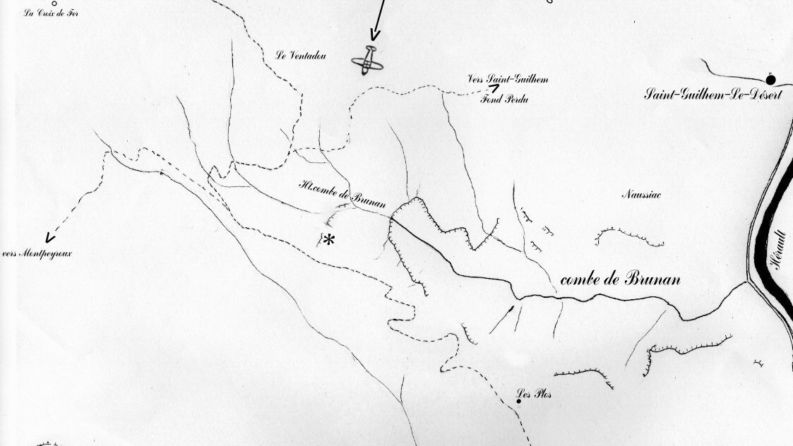 Lieu du crash dans la combe de Brunan sur la commune de Saint-Guilhem-le-Désert