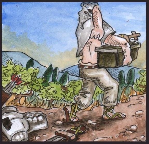 Saint Guilhem se dépouillant en arrivant à Gellone