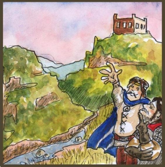 Guilhem découvrant la vallée du Verdus et la Château du Géant