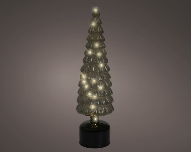 Figurine lumineuse tournante en verre — vert, 39 cm Figurine lumineuse tournante en verre — vert, 39 cm – collection Noël Weemood