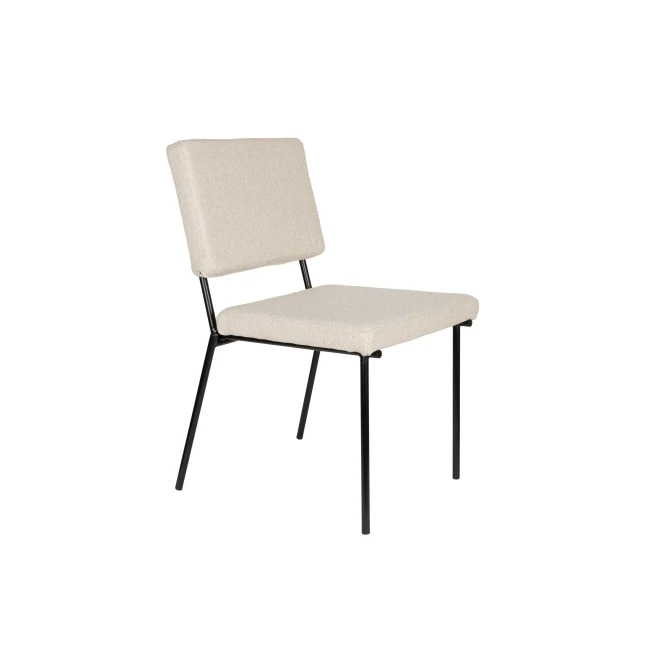 Lot de 2 chaises Fellow blanc cassé