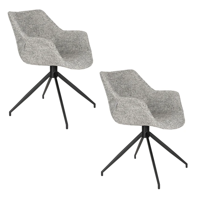 Lot de 2 chaises Doulton , gris avec accoudoirs — Zuiver. Vue du produit 11.