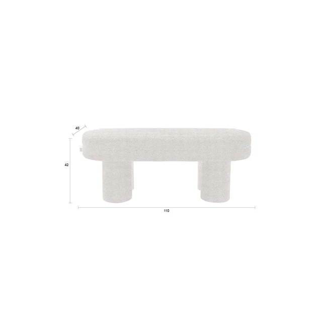 Banc Fern gris — Dutchbone — Schéma des dimensions Banc Fern gris — Dutchbone. Schéma des dimensions.
