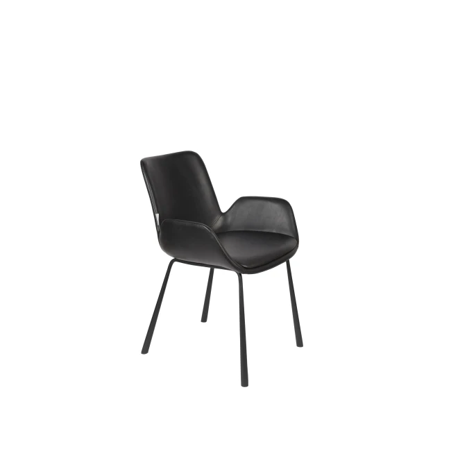 Lot de 2 chaises Brit LL noir avec accoudoirs