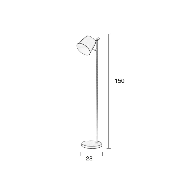 Lampadaire Buckle Head blanc — Zuiver — Schéma des dimensions Lampadaire Buckle Head blanc — Zuiver. Schéma des dimensions.