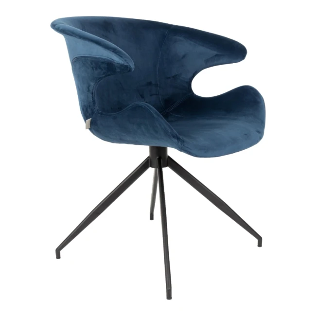 Lot de 2 chaises Mia bleu avec accoudoirs