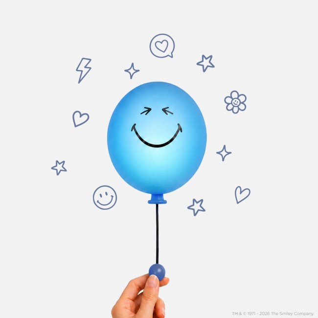 BUBBLY LIGHT BLUE SMILEY WORLD® — MOB
