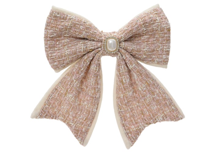 Noeud polyester sur clip strass