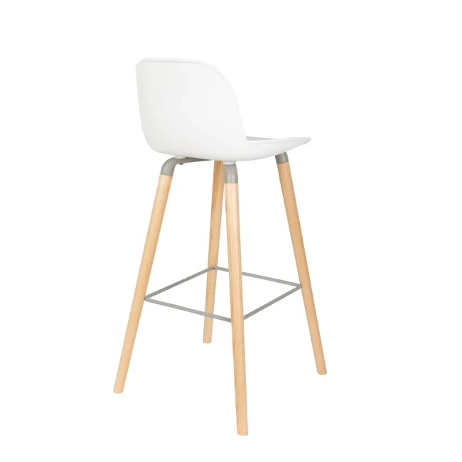 Lot de 2 tabourets de bar Albert Kuip 75 cm blanc — Zuiver. Vue du produit 4.
