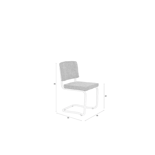Lot de 2 chaises Ridge Kink Soft blanc cassé — Schéma des dimensions Lot de 2 chaises Ridge Kink Soft blanc cassé. Schéma des dimensions.