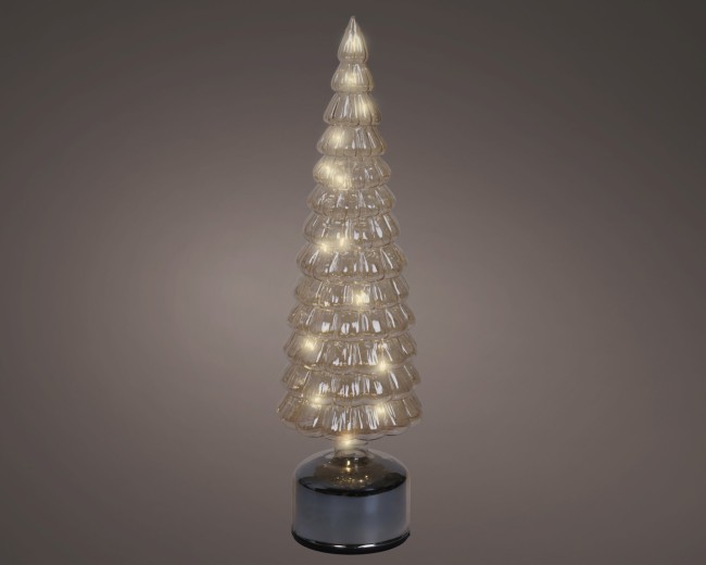 Figurine lumineuse tournante en verre — ambre, 39 cm