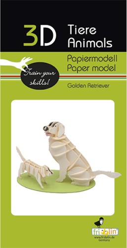 Maquette 3D Golden Retriever à monter | Weemood