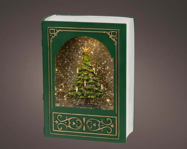 LED decoration a eau lumineuse plastique livre avec mouvement intérieur
