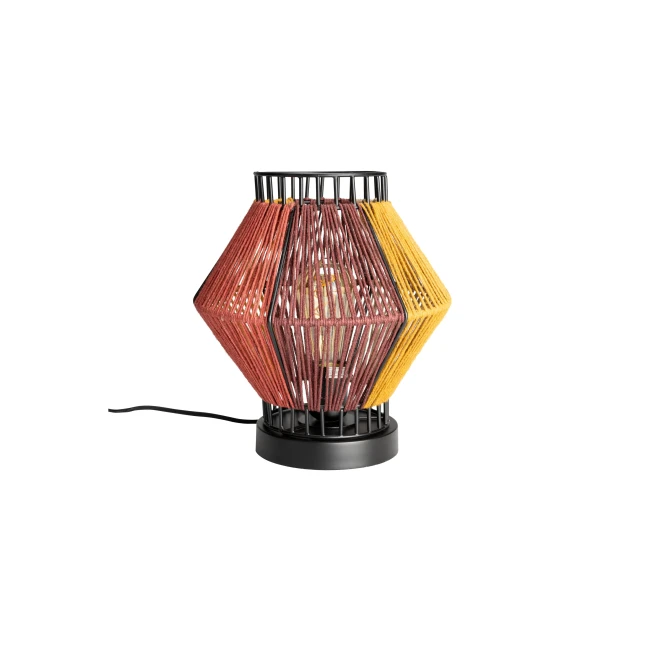 Lampe à poser Surya Rope jaune/rouge — Dutchbone — Vue du produit 1 Lampe à poser Surya Rope jaune/rouge — Dutchbone. Vue du produit 1.