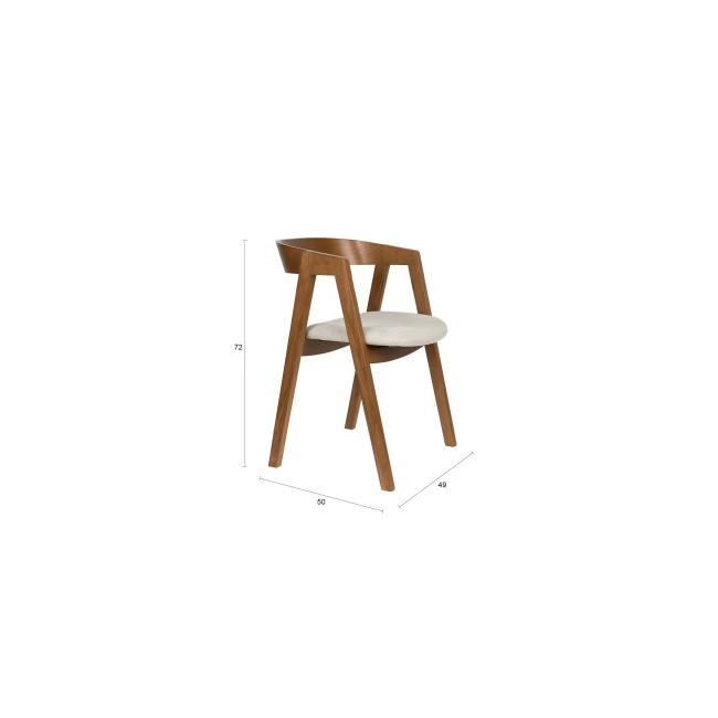 Lot de 2 chaises Mads noyer avec accoudoirs — Schéma des dimensions Lot de 2 chaises Mads noyer avec accoudoirs. Schéma des dimensions.