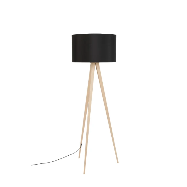 Lampadaire Tripod bois noir