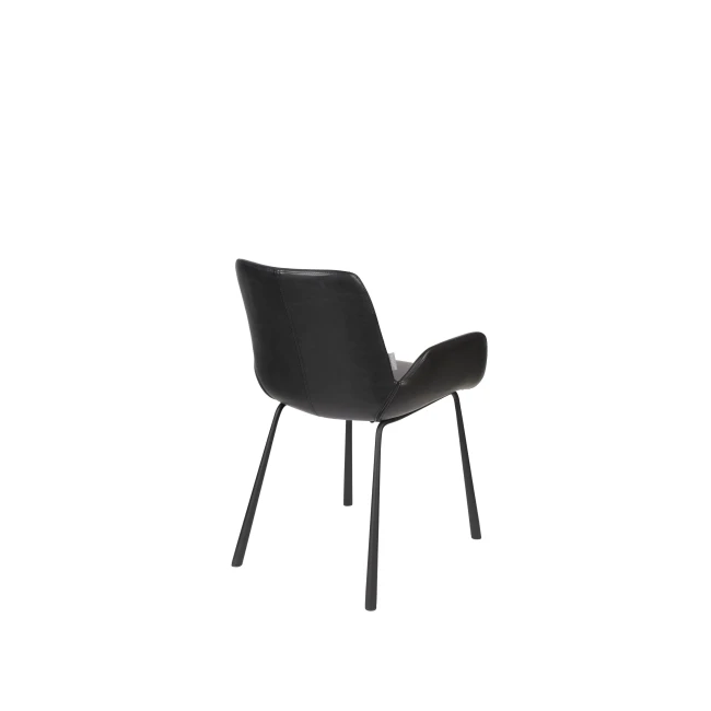 Lot de 2 chaises Brit LL noir avec accoudoirs — Vue du produit 5 Lot de 2 chaises Brit LL noir avec accoudoirs. Vue du produit 5.