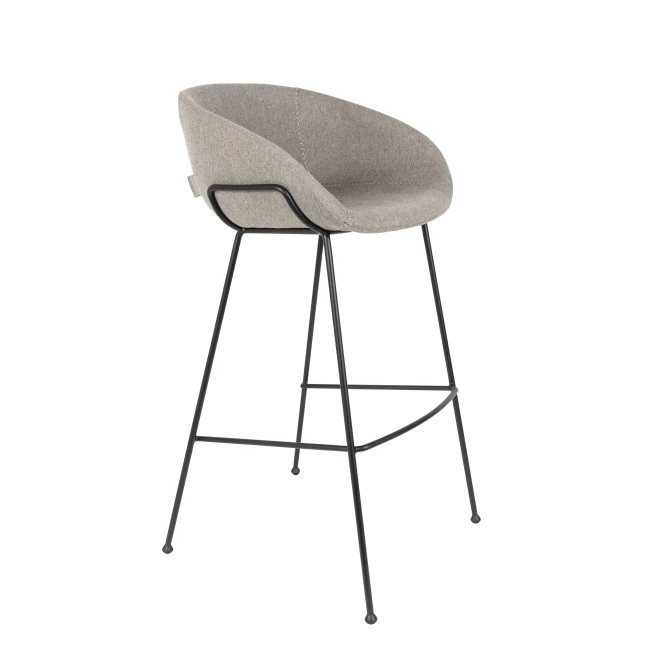 Lot de 2 tabourets de bar Feston 76 cm gris