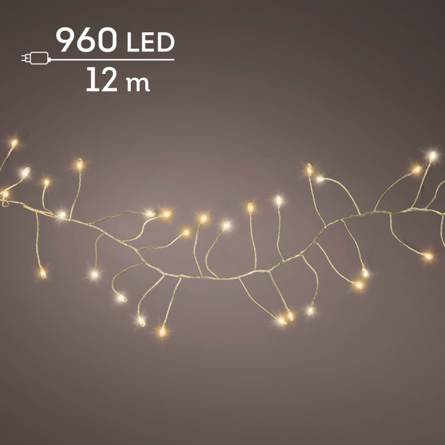 Micro LED compact guirlande 8 fonctions effet clignotant extérieur