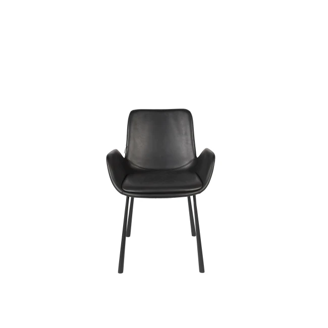 Lot de 2 chaises Brit LL noir avec accoudoirs — Vue du produit 3 Lot de 2 chaises Brit LL noir avec accoudoirs. Vue du produit 3.