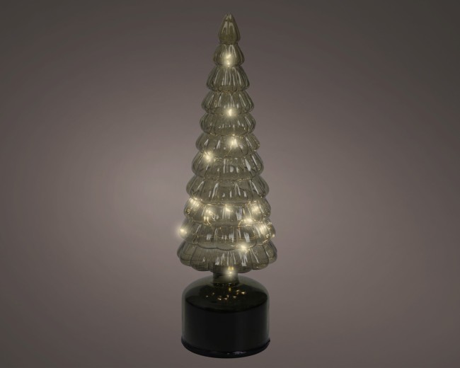 Figurine lumineuse tournante en verre — vert, 34 cm