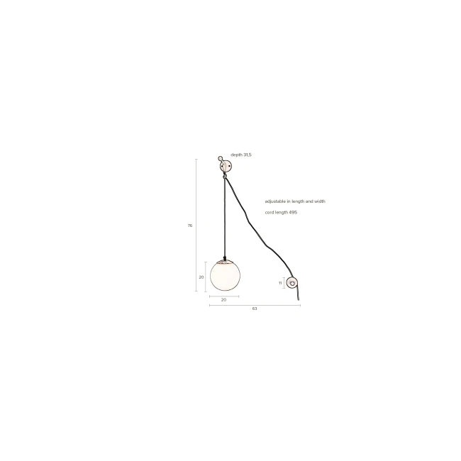 Applique Bulan blanc — Dutchbone — Vue du produit 7 Applique Bulan blanc — Dutchbone. Vue du produit 7.