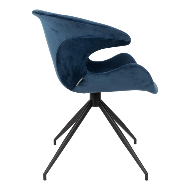 Lot de 2 chaises Mia bleu avec accoudoirs — Vue du produit 3 Lot de 2 chaises Mia bleu avec accoudoirs. Vue du produit 3.