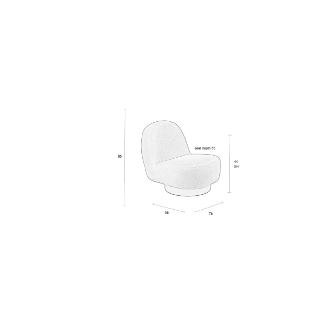 Fauteuil Eden sable — Schéma des dimensions Fauteuil Eden sable. Schéma des dimensions.