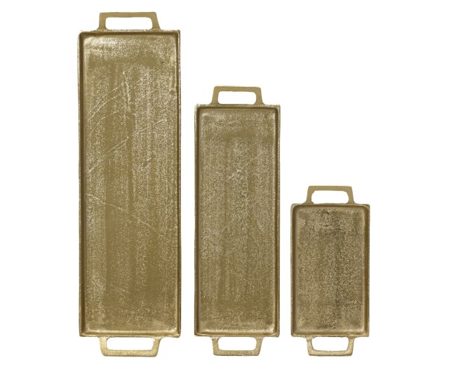 Plateau décoratif en aluminium doré — Grand modèle