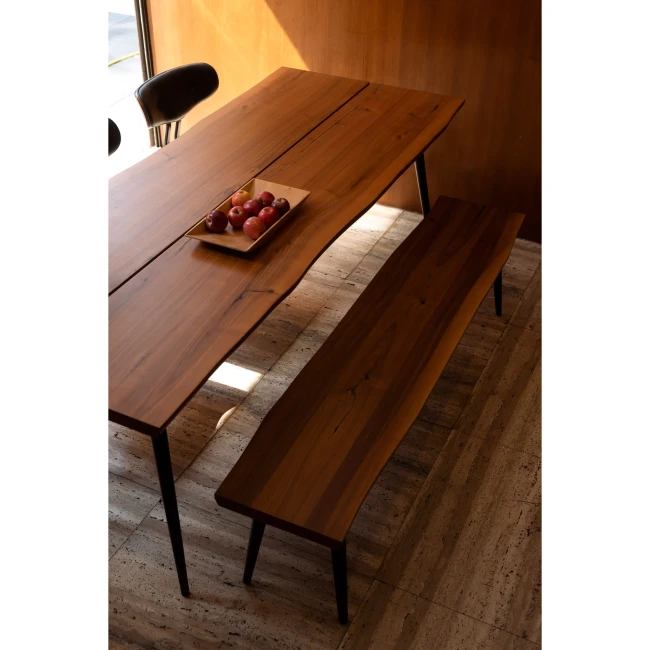 Banc Alagon 180 x 40 cm noyer — Dutchbone. Vue du produit 2.