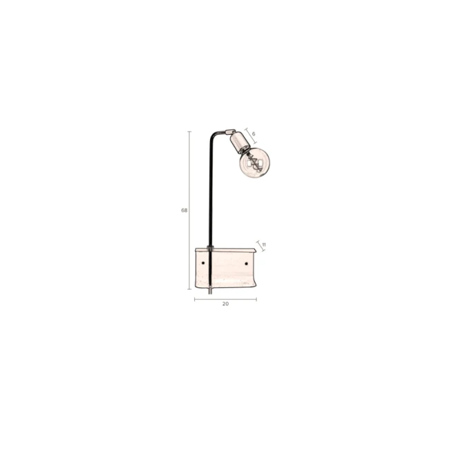 Applique Shaw noir — Dutchbone — Vue du produit 7 Applique Shaw noir — Dutchbone. Vue du produit 7.