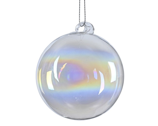 Boule verre irise avec torsades