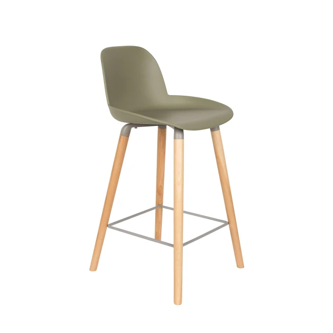 Lot de 2 tabourets de comptoir Albert Kuip 65 cm vert — Zuiver. Vue du produit 1.