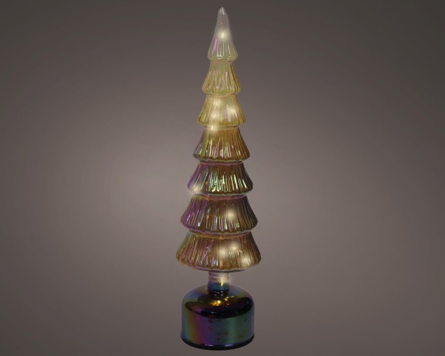 Sapin lumineux rotatif en verre — marron