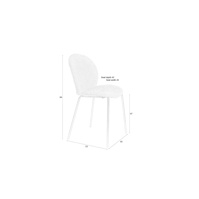 Lot de 2 chaises Bonnet blanc cassé — Schéma des dimensions Lot de 2 chaises Bonnet blanc cassé. Schéma des dimensions.