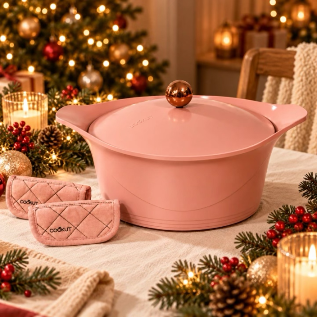 Coffret Noël Cookut — Cocotte Fougère 28 cm