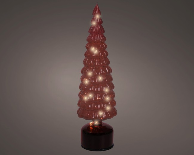 Figurine lumineuse tournante en verre — rouge, 39 cm