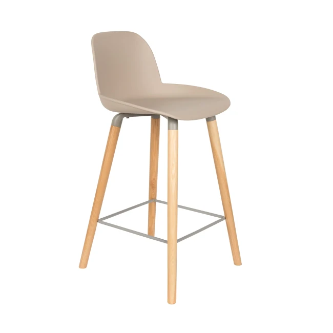Lot de 2 tabourets de comptoir Albert Kuip 65 cm taupe — Zuiver — Vue du produit 1 Lot de 2 tabourets de comptoir Albert Kuip 65 cm taupe — Zuiver. Vue du produit 1.