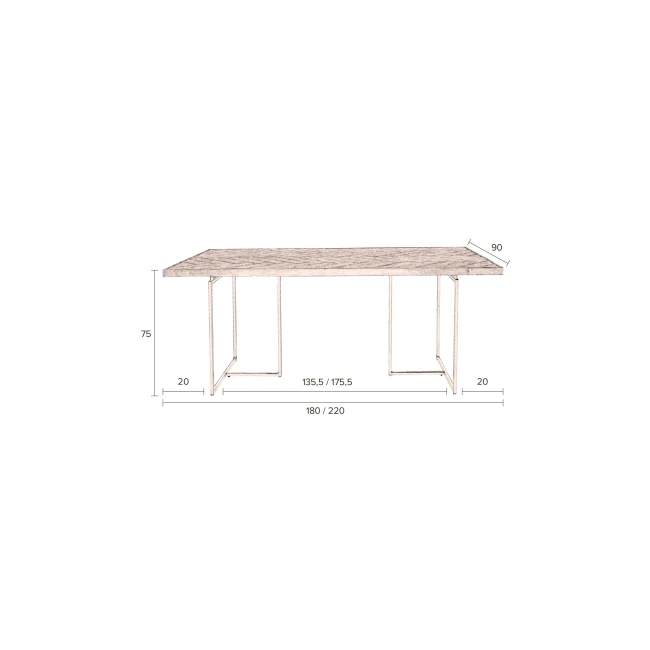 Table de repas Class chêne 220X90 — Dutchbone — Schéma des dimensions Table de repas Class chêne 220X90 — Dutchbone. Schéma des dimensions.