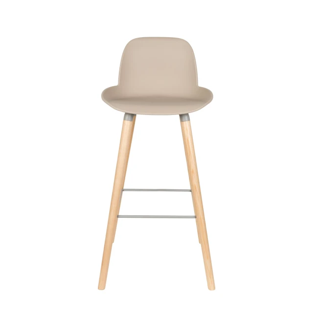 Lot de 2 tabourets de bar Albert Kuip 75 cm taupe — Zuiver. Vue du produit 2.