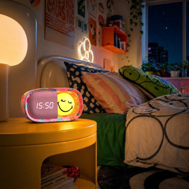 DREAMY CLOCK SMILEY WORLD® - Rose — MOB