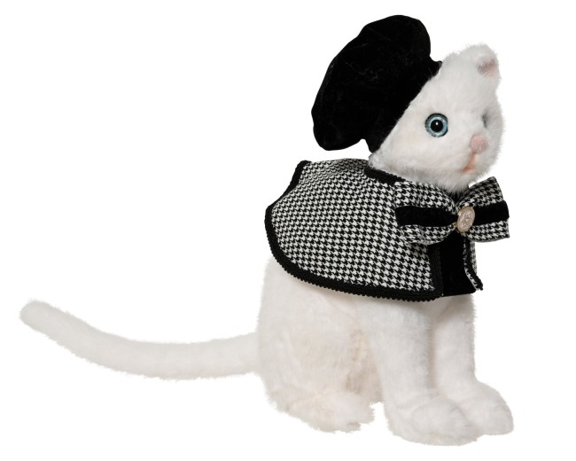Chat fourrure artificielle bonnet et vetements polyester