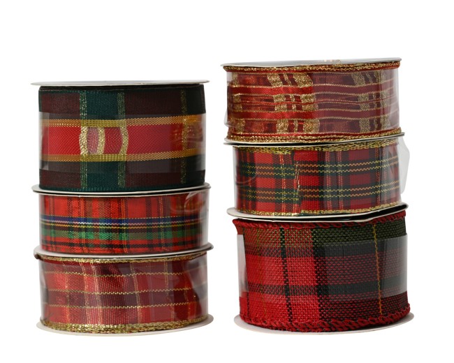 Ruban tartan pour cadeaux et décoration de Noël