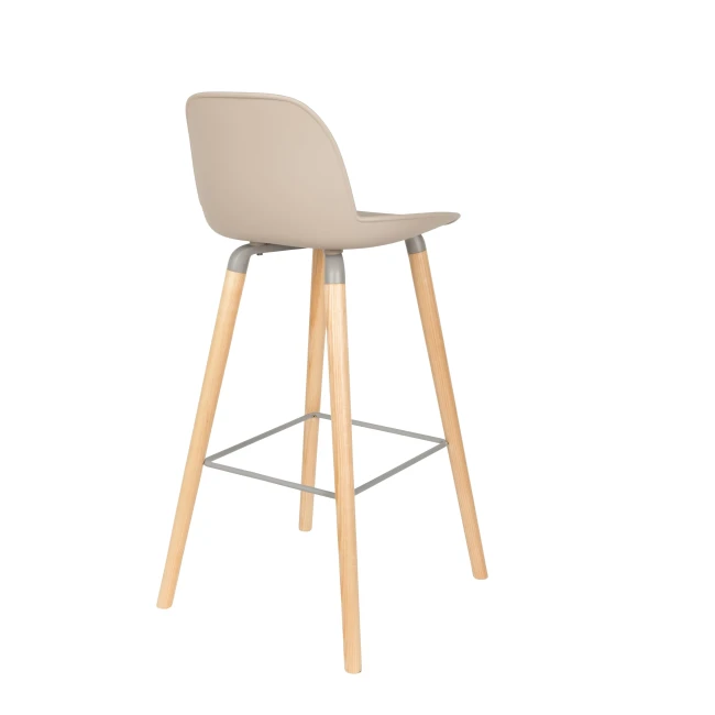 Lot de 2 tabourets de bar Albert Kuip 75 cm taupe — Zuiver. Vue du produit 4.