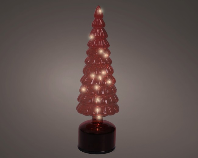 Figurine lumineuse tournante en verre — rouge, 34 cm