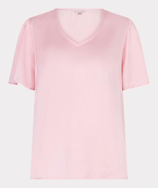 Blouse satinée rose femme Esqualo à manches courtes fluides