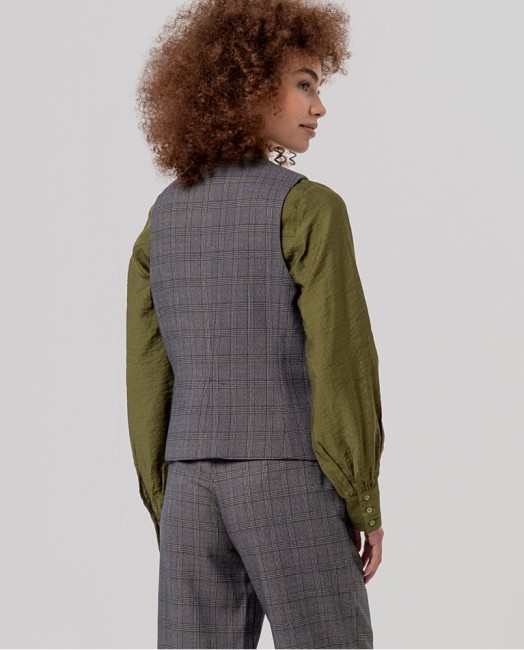 Spencer femme Surkana gris à carreaux Prince-de-Galles – Alizé La Rochelle