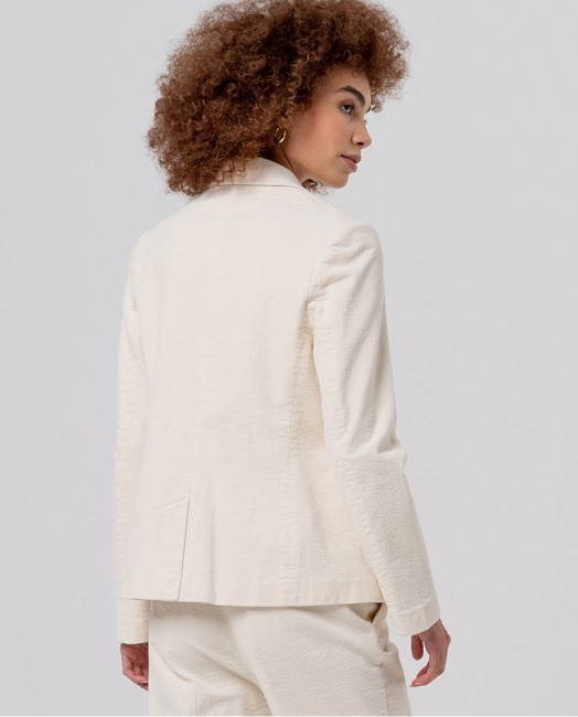 Veste blazer femme écrue en velours côtelé Surkana – Alizé La Rochelle