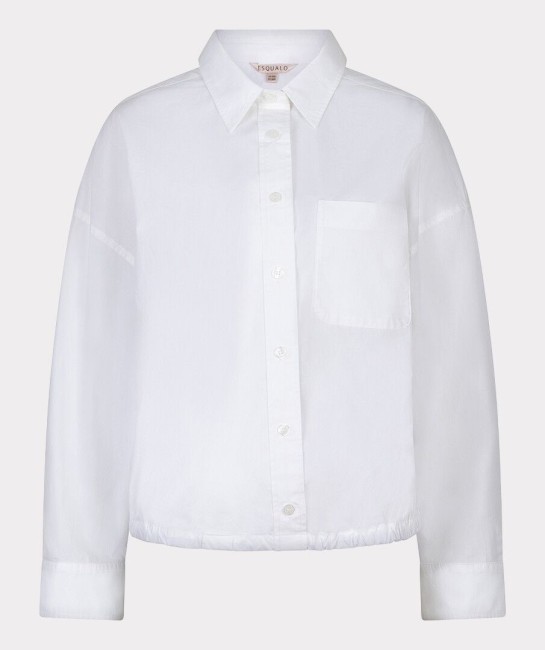 Chemisier blanc EsQualo en coton à coupe bouffante avec manches longues