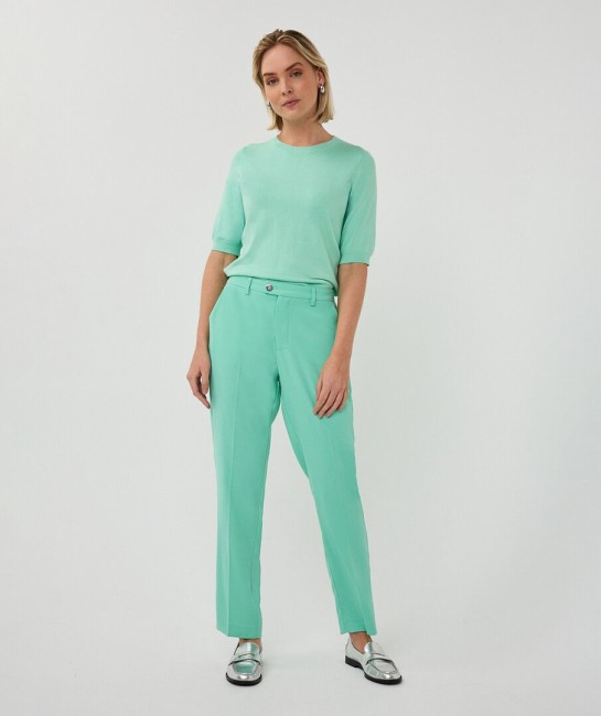 Pantalon vert d’eau femme Esqualo avec pli et fermeture asymétrique